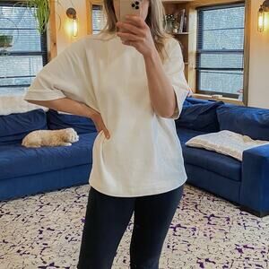 Zara white short sleeve Crewneck sweatshirt